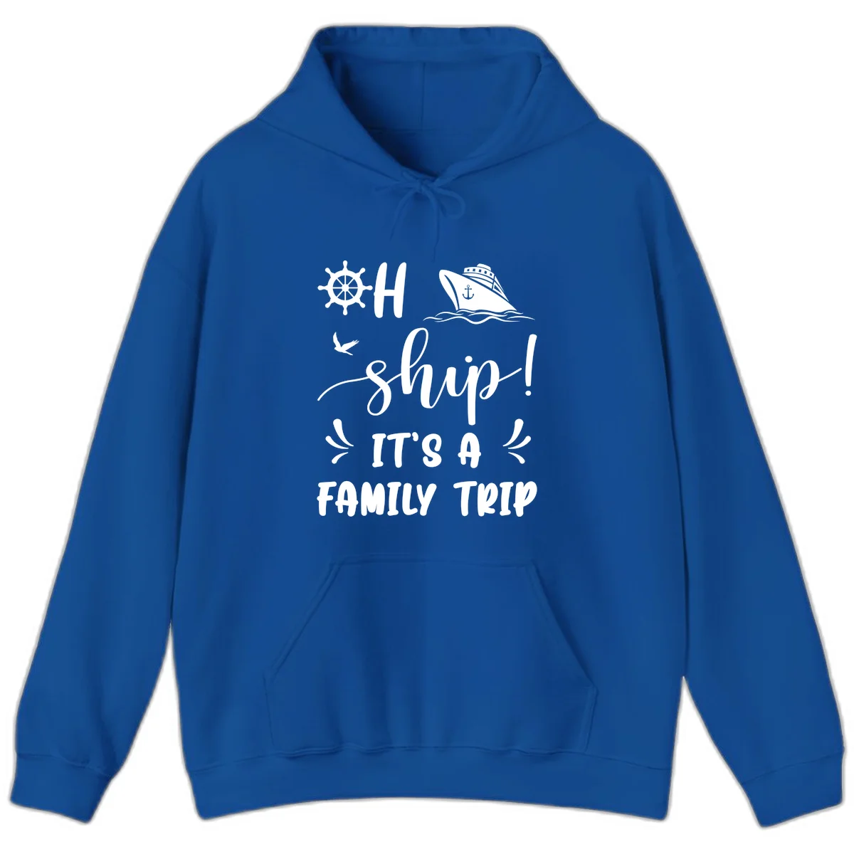 Ahoy Ship It's A Family Trip Hoodie in Royal