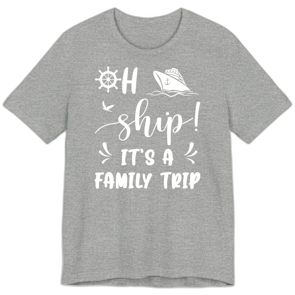 Ahoy Ship It's A Family Trip Premium T-Shirt in Athletic Heather
