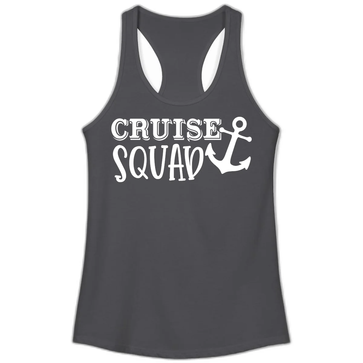 Cruise's Squad Anchor Ladies Tank in Solid Dark Gray