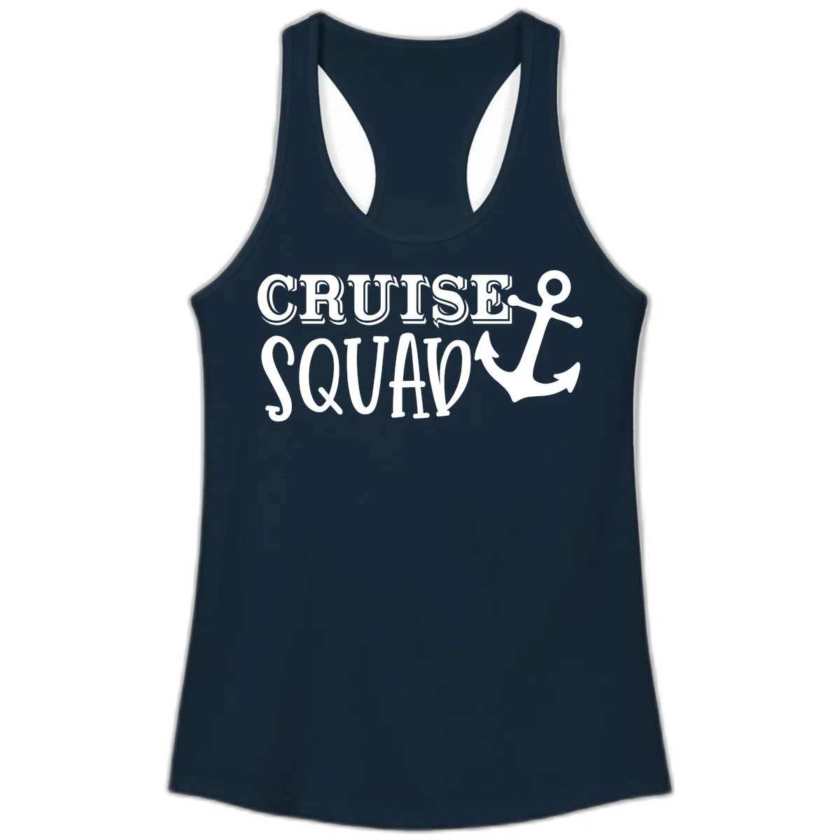Cruise's Squad Anchor Ladies Tank in Solid Midnight Navy