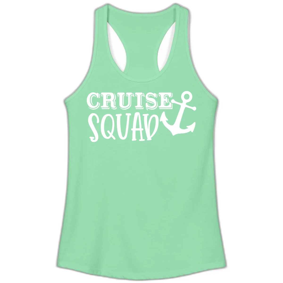 Cruise's Squad Anchor Ladies Tank in Solid Mint