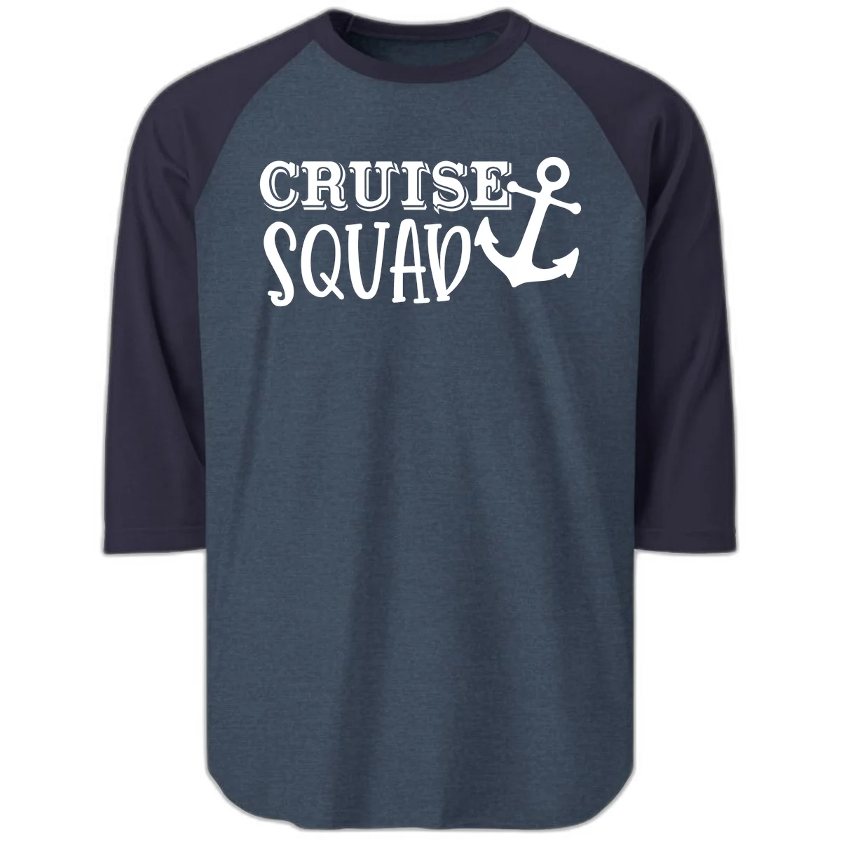 Cruise's Squad Anchor Raglan 3/4 in Heather Denim Navy