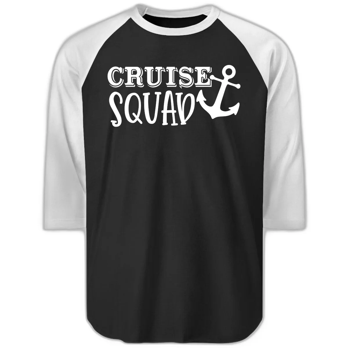 Cruise's Squad Anchor Raglan 3/4 in Black White