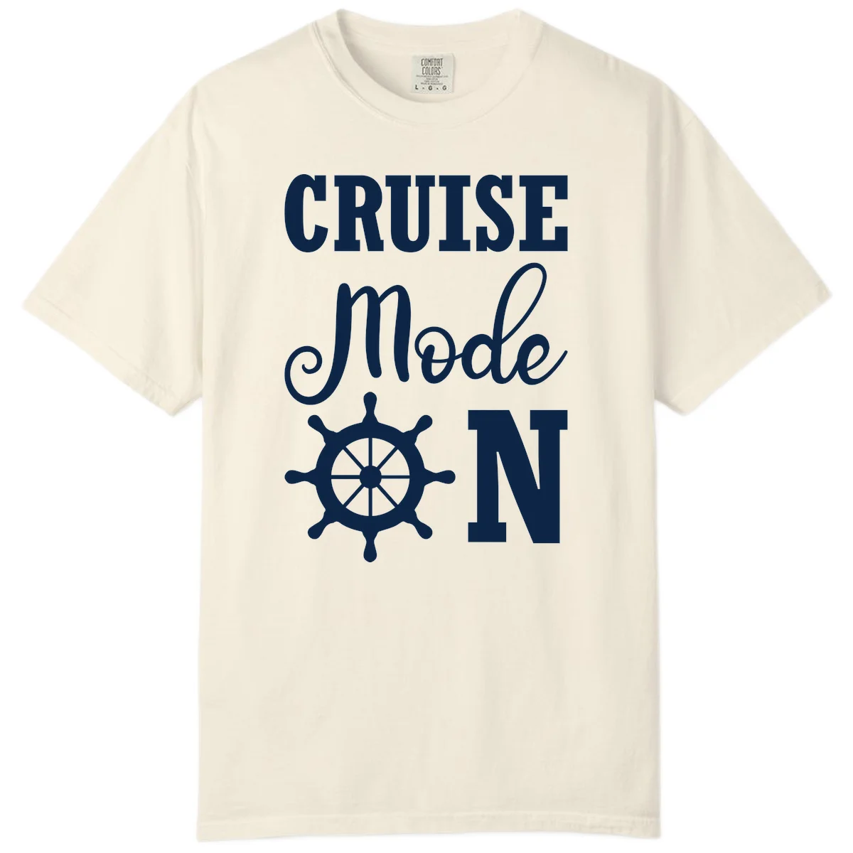 Cruise Mode Ship Wheel Comfort Colors Tee in Ivory