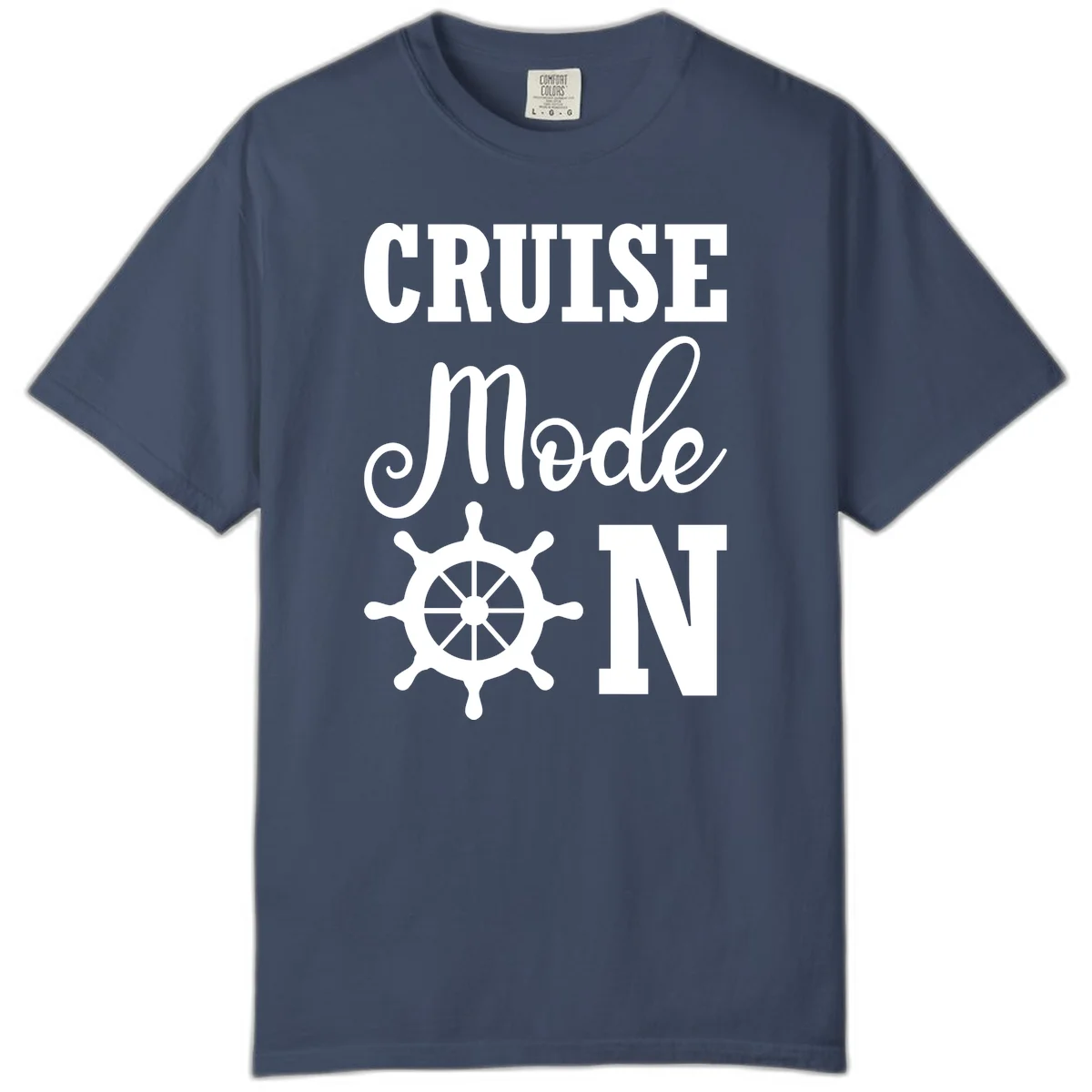 Cruise Mode Ship Wheel Comfort Colors Tee in Midnight