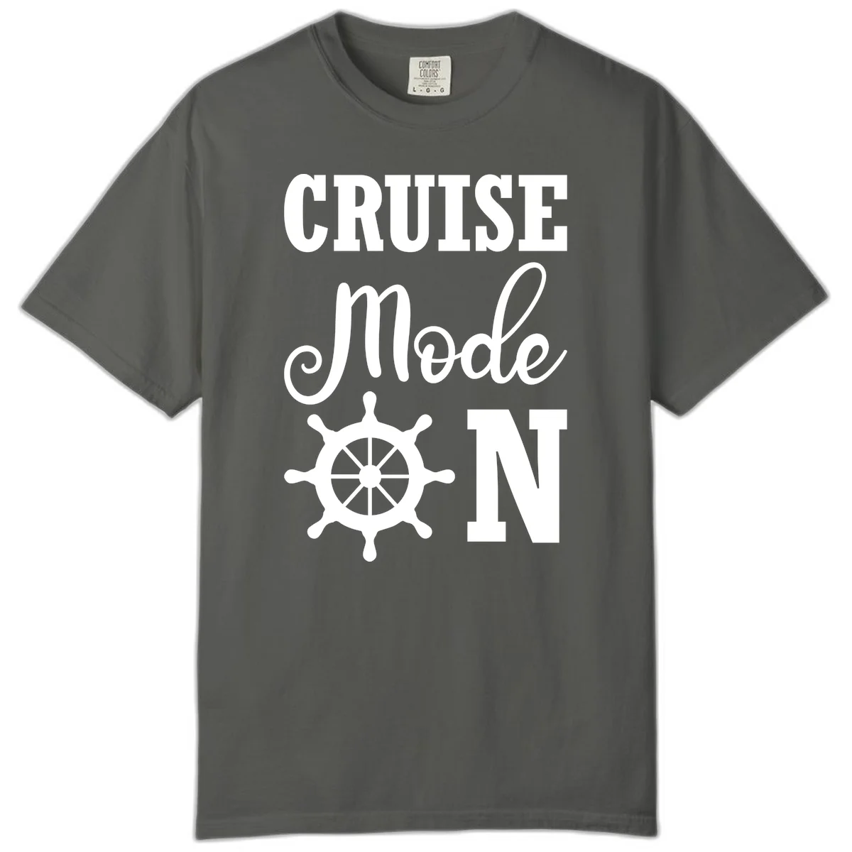 Cruise Mode Ship Wheel Comfort Colors Tee in Pepper