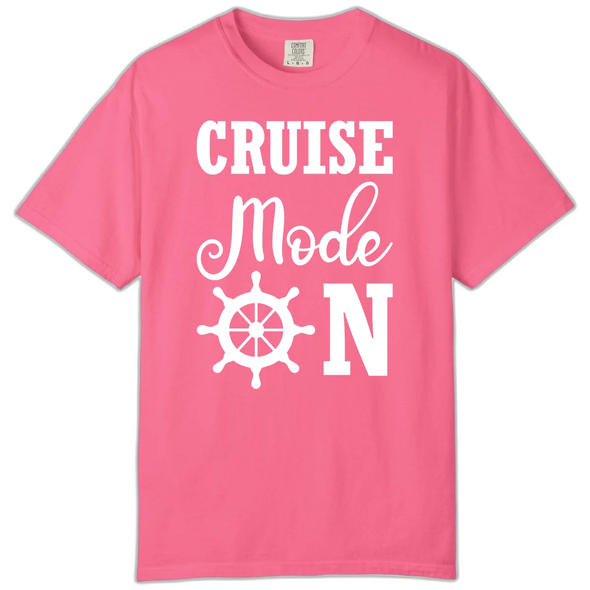 Cruise Mode Ship Wheel Comfort Colors Tee in Crunchberry