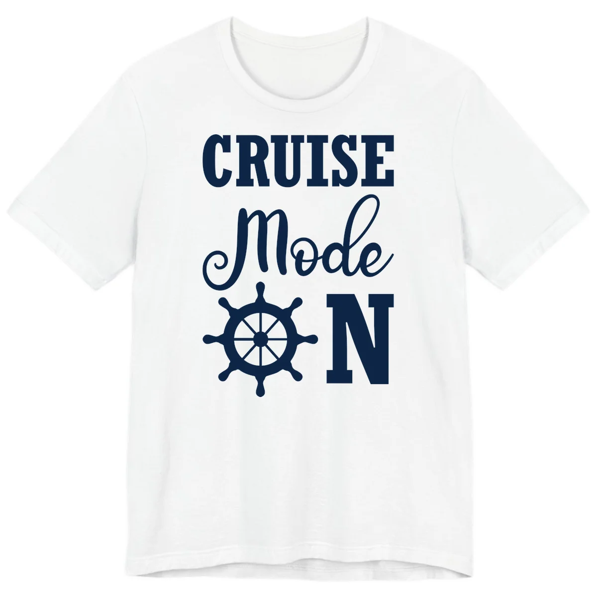 Cruise Mode Ship Wheel Premium Vacation Tee in White
