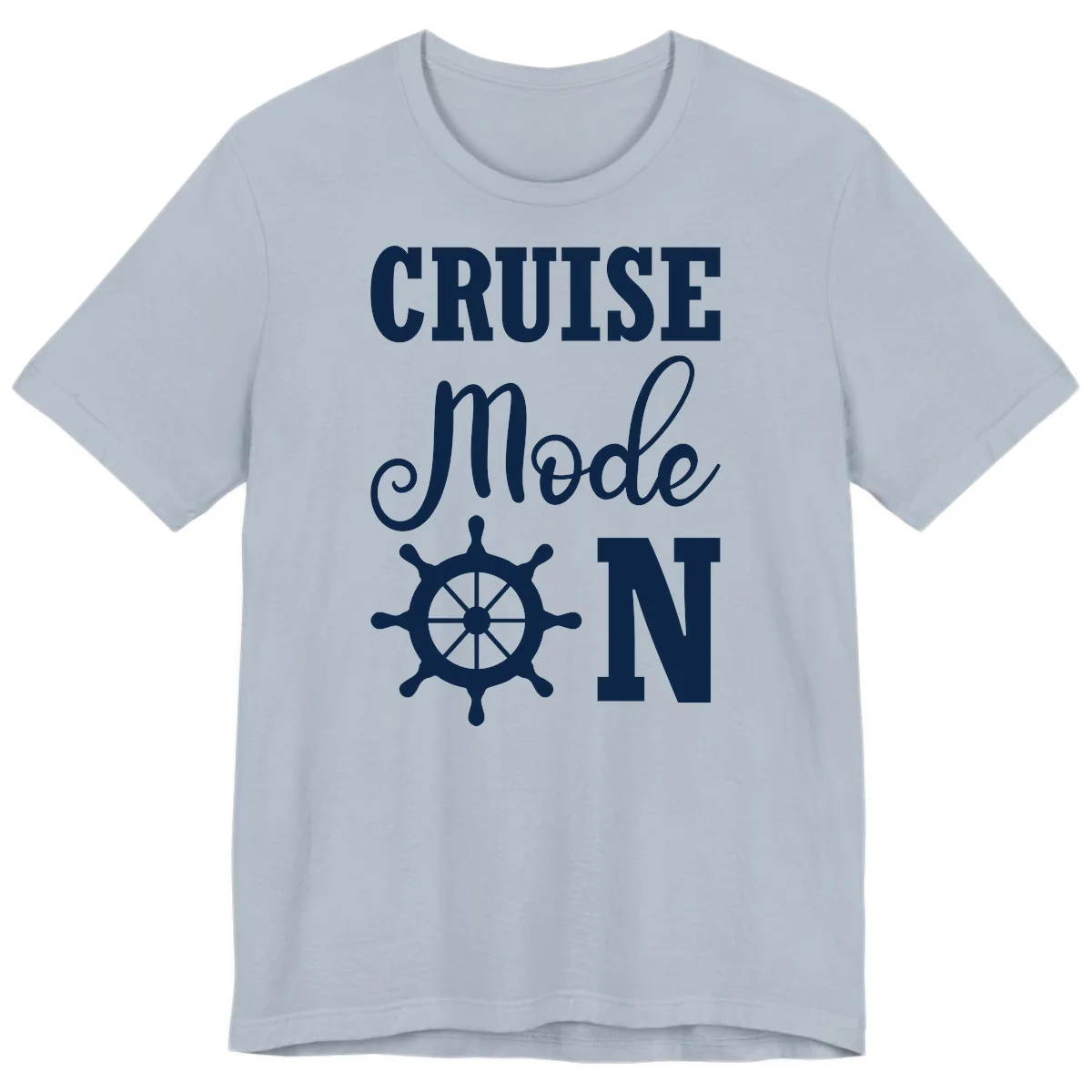 Cruise Mode Ship Wheel Premium Vacation Tee in Light Blue