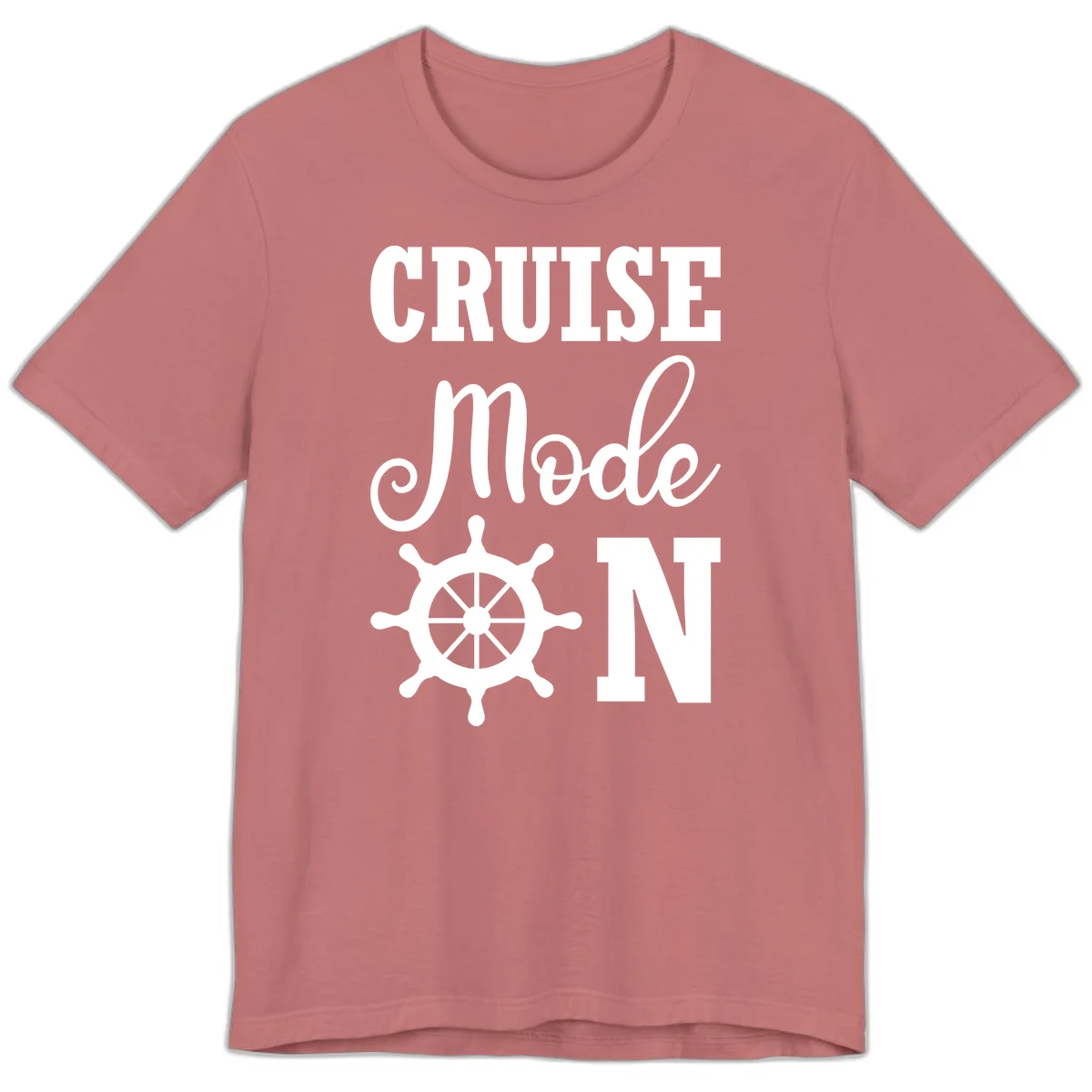 Cruise Mode Ship Wheel Premium Vacation Tee in Mauve