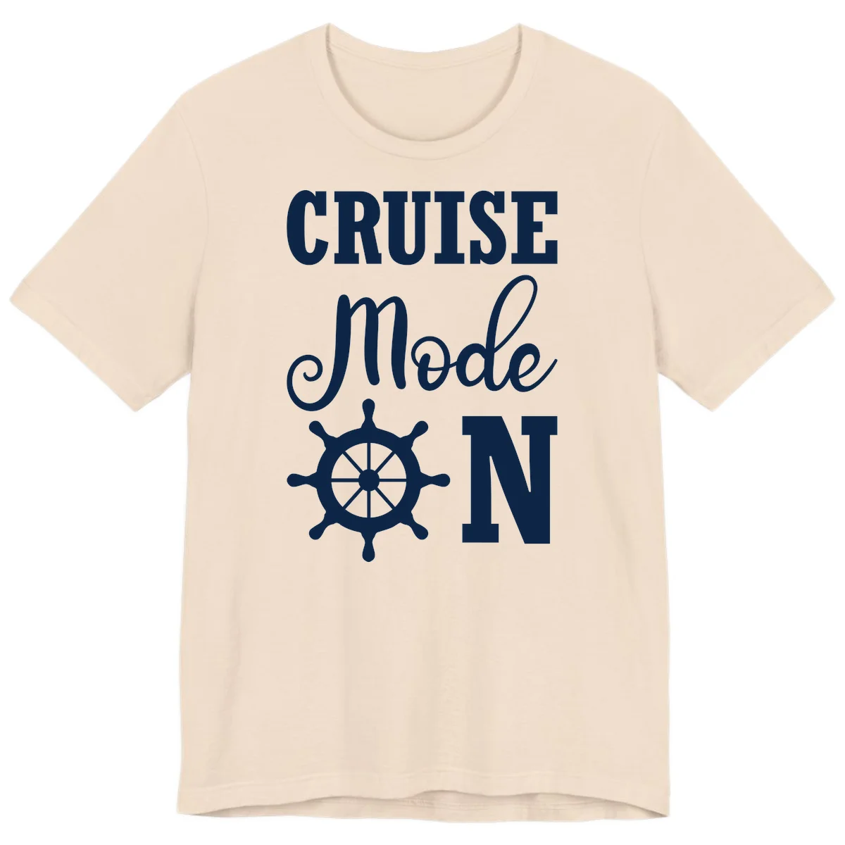 Cruise Mode Ship Wheel Premium Vacation Tee in Soft Cream