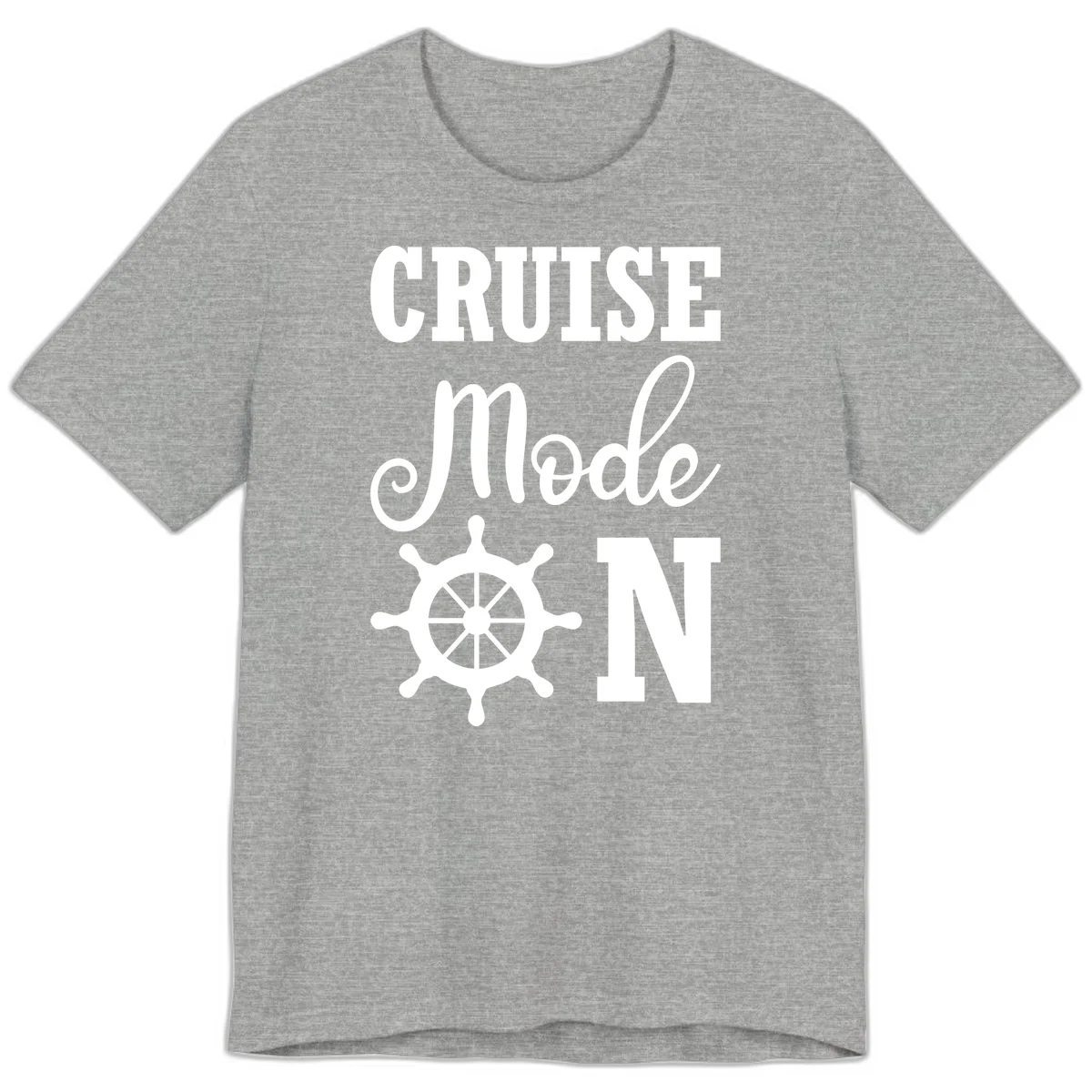 Cruise Mode Ship Wheel Premium Vacation Tee in Athletic Heather