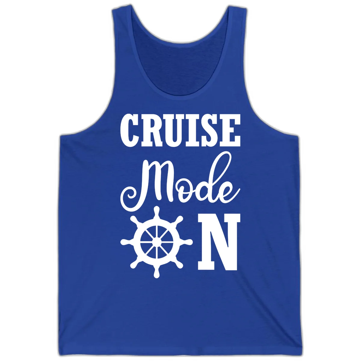 Cruise Mode Ship Wheel Nautical Tank Top in True Royal