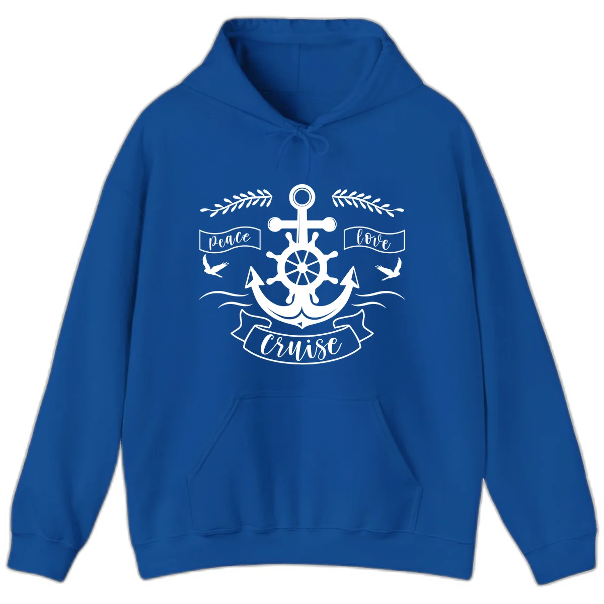 Peace Love Cruise Anchor Hoodie in Royal