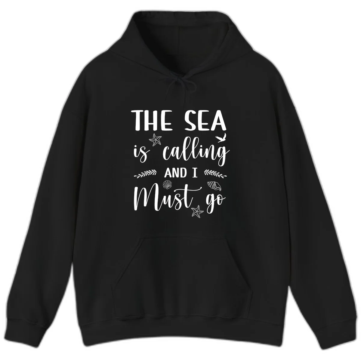 The Sea Is Calling Hoodie in Black