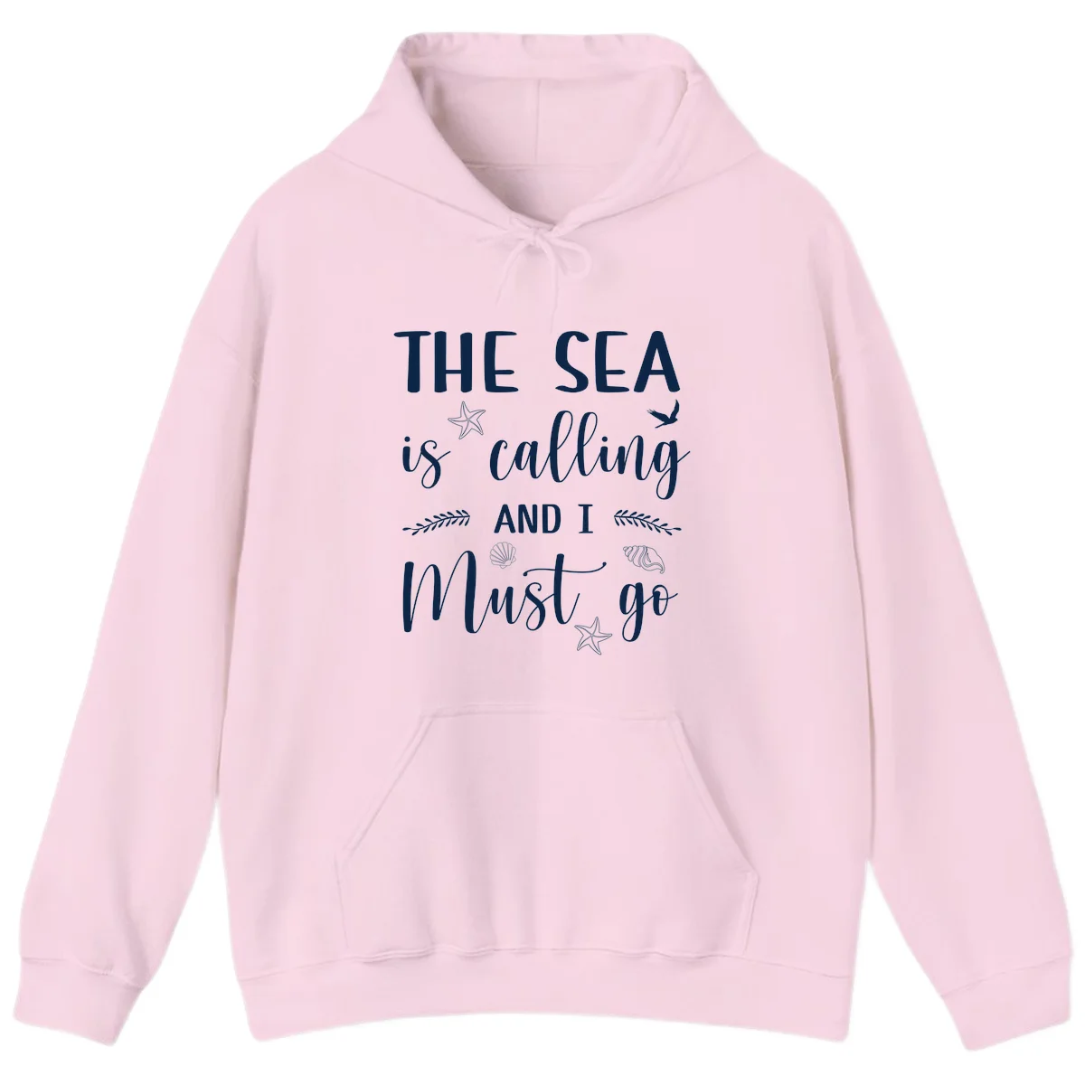 The Sea Is Calling Hoodie in Light Pink