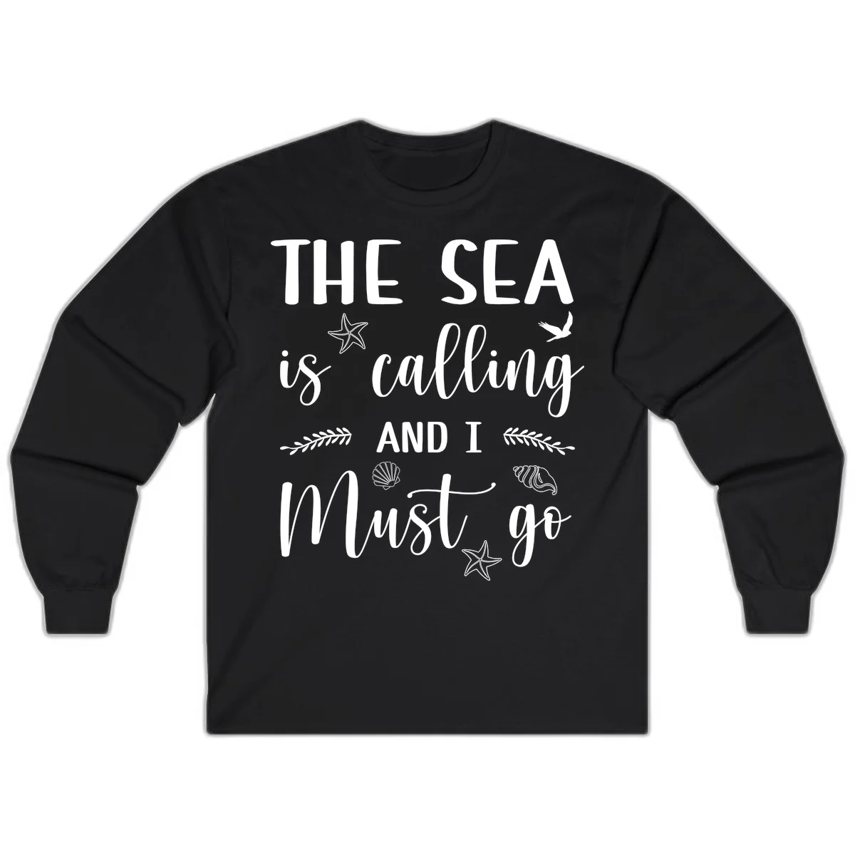 The Sea Is Calling Long Sleeve in Black