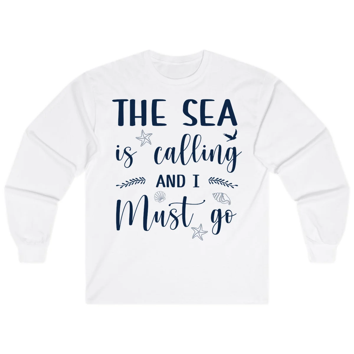The Sea Is Calling Long Sleeve in White