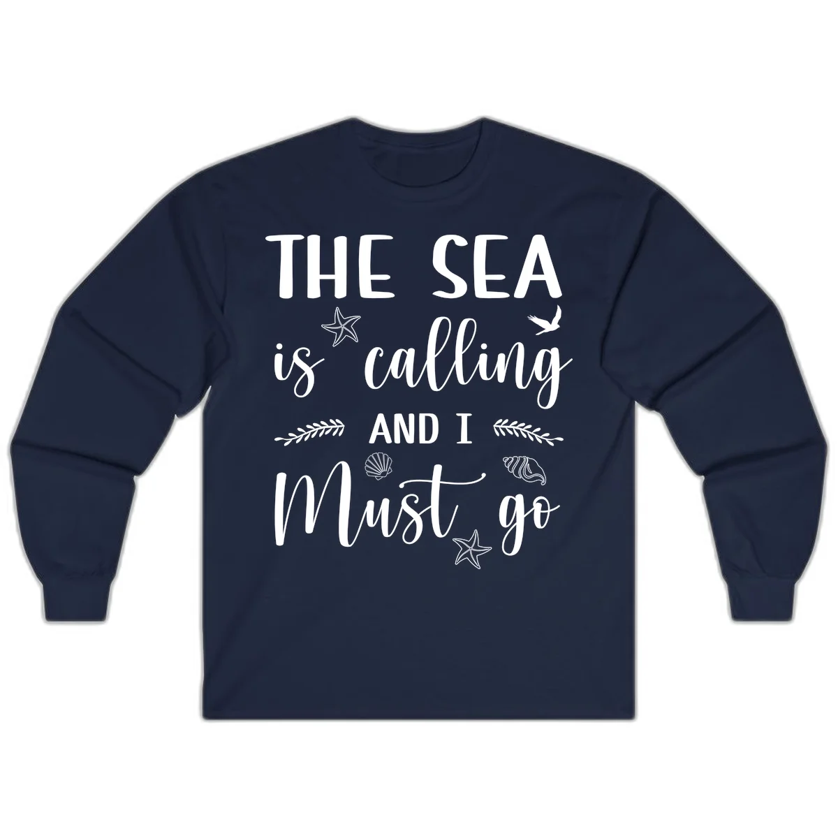 The Sea Is Calling Long Sleeve in Navy