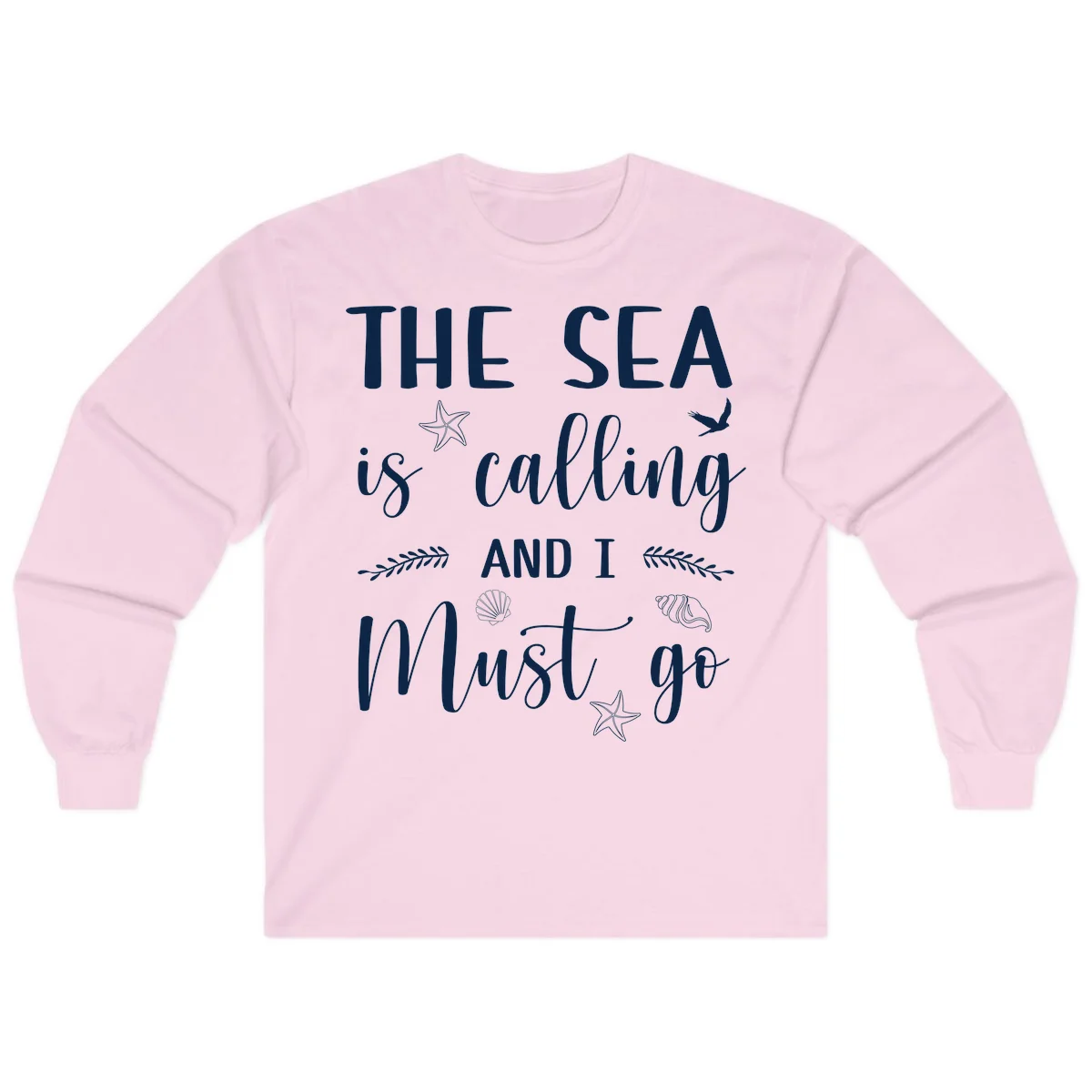 The Sea Is Calling Long Sleeve in Light Pink