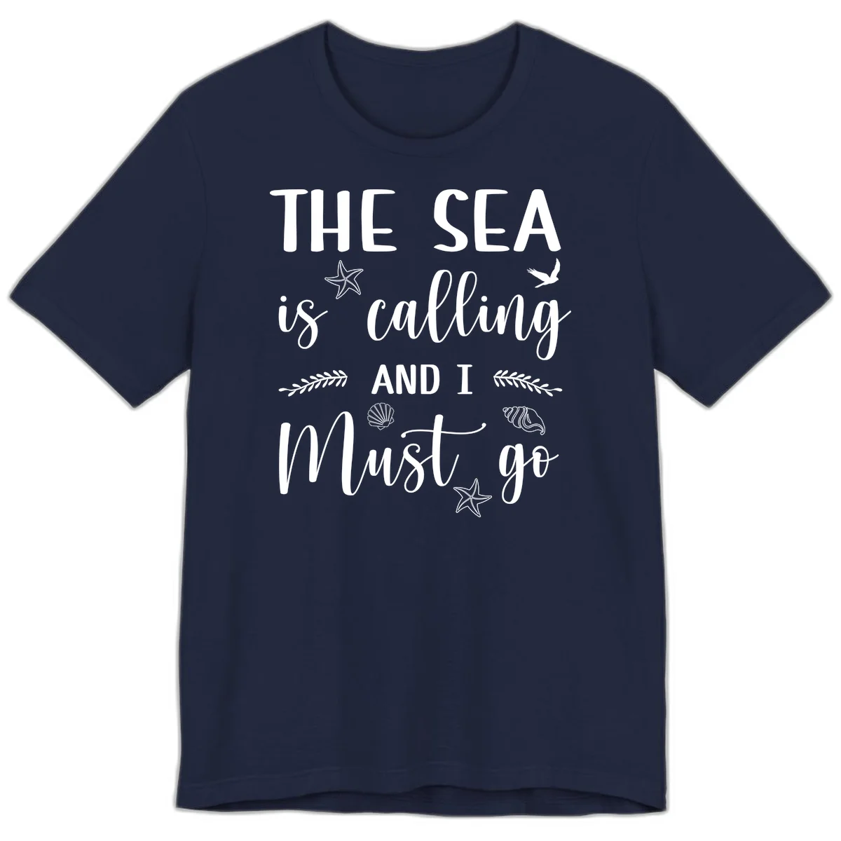 The Sea Is Calling Premium T-Shirt in Navy
