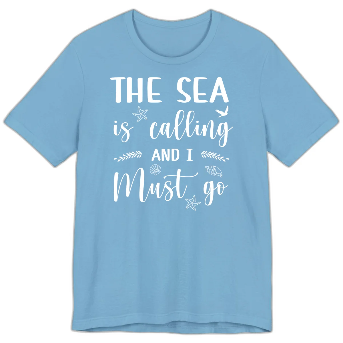 The Sea Is Calling Premium T-Shirt in Ocean Blue