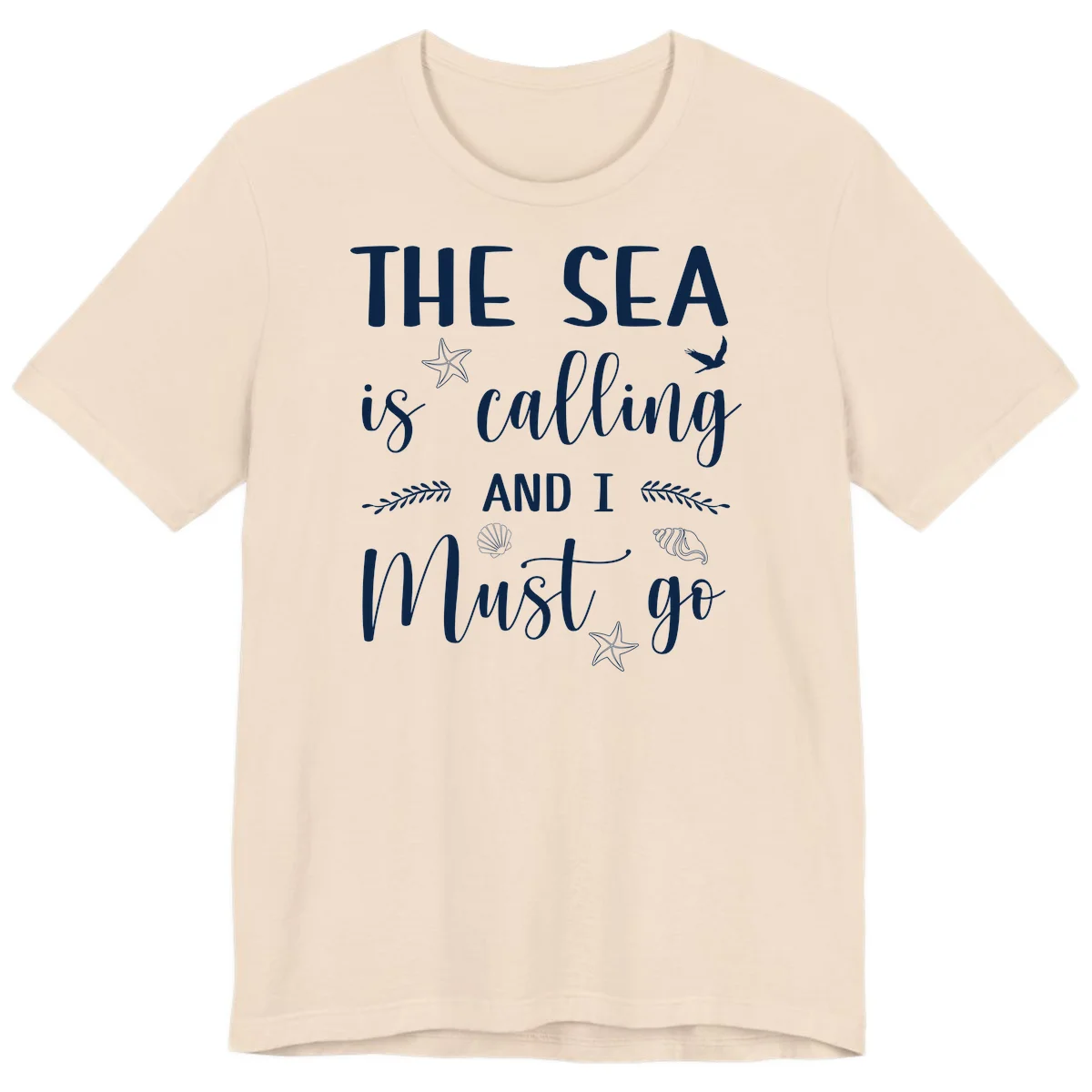 The Sea Is Calling Premium T-Shirt in Soft Cream