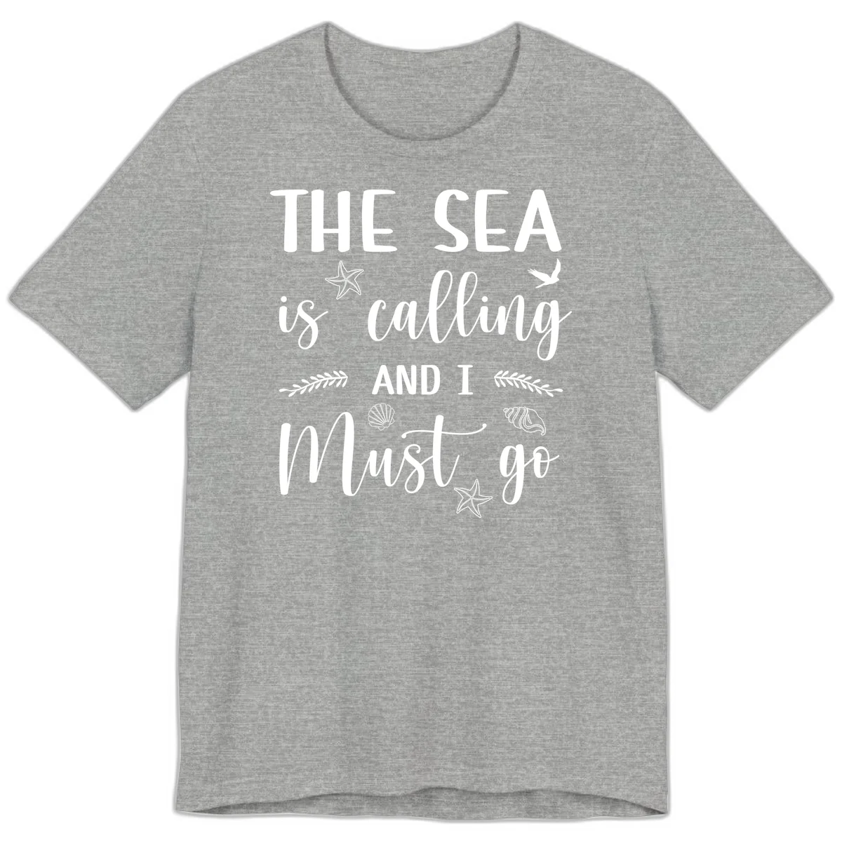 The Sea Is Calling Premium T-Shirt in Athletic Heather