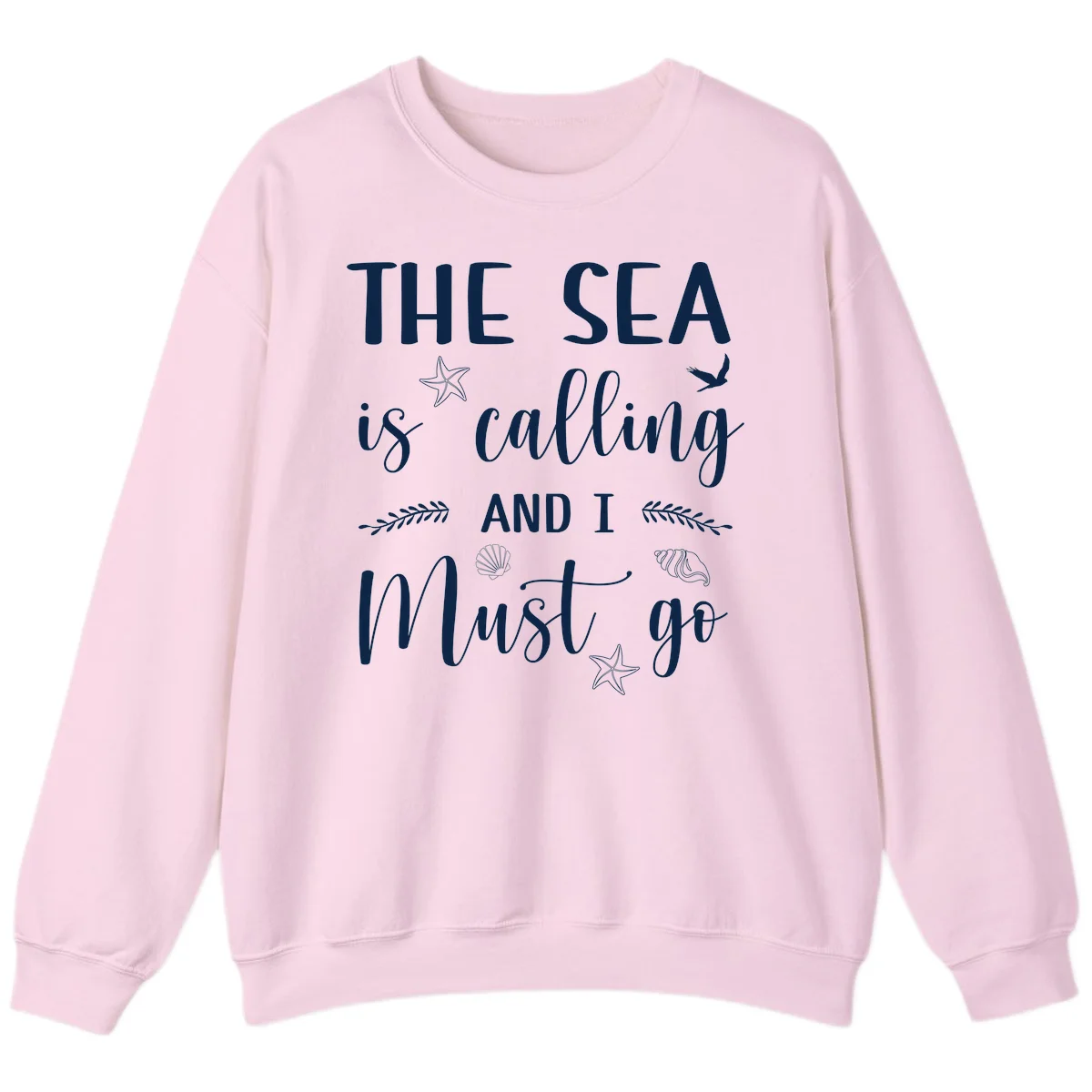 The Sea Is Calling Sweatshirt in Light Pink