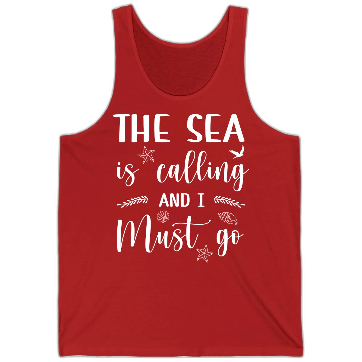 The Sea Is Calling Tank in Red