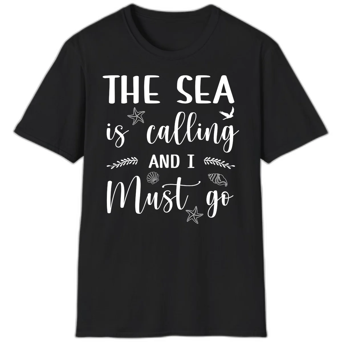 The Sea Is Calling T-Shirt in Black