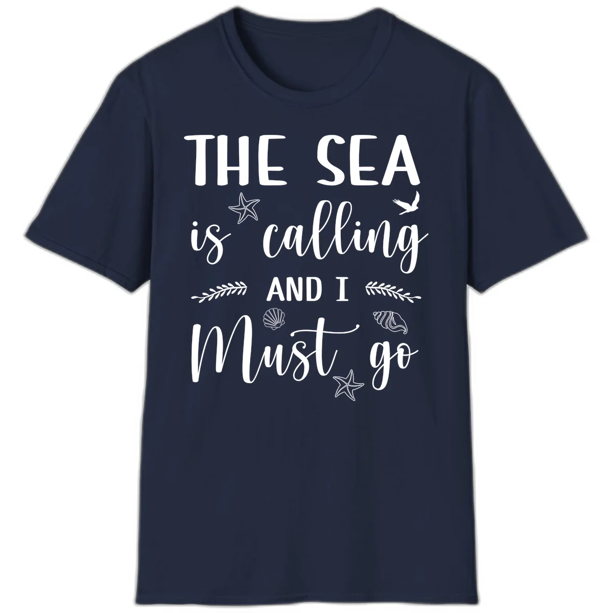 The Sea Is Calling T-Shirt in Navy