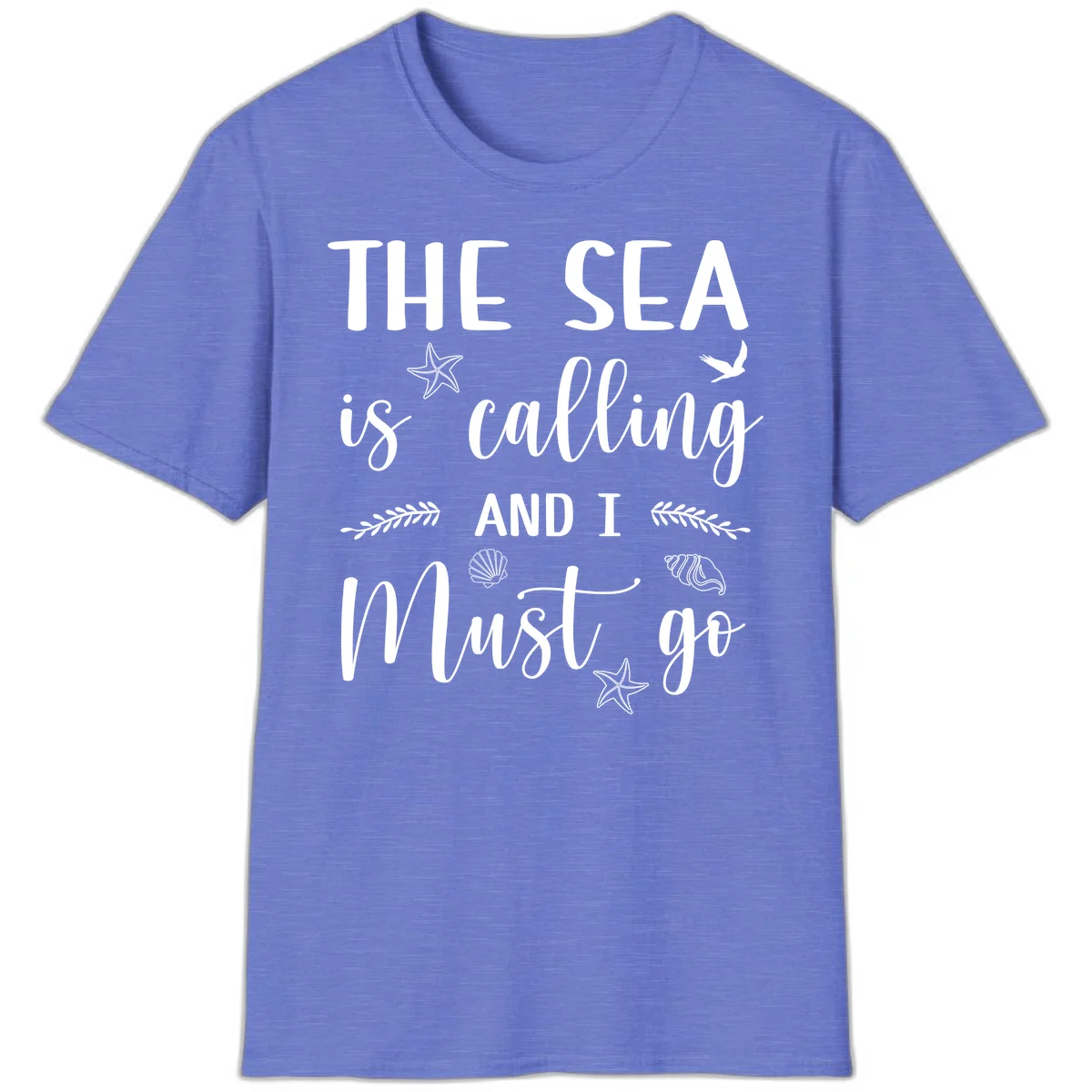 The Sea Is Calling T-Shirt in Heather Royal