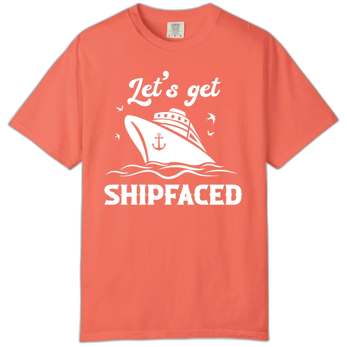 Let's Get Shipfaced Comfort Color T-Shirt in Bright Salmon