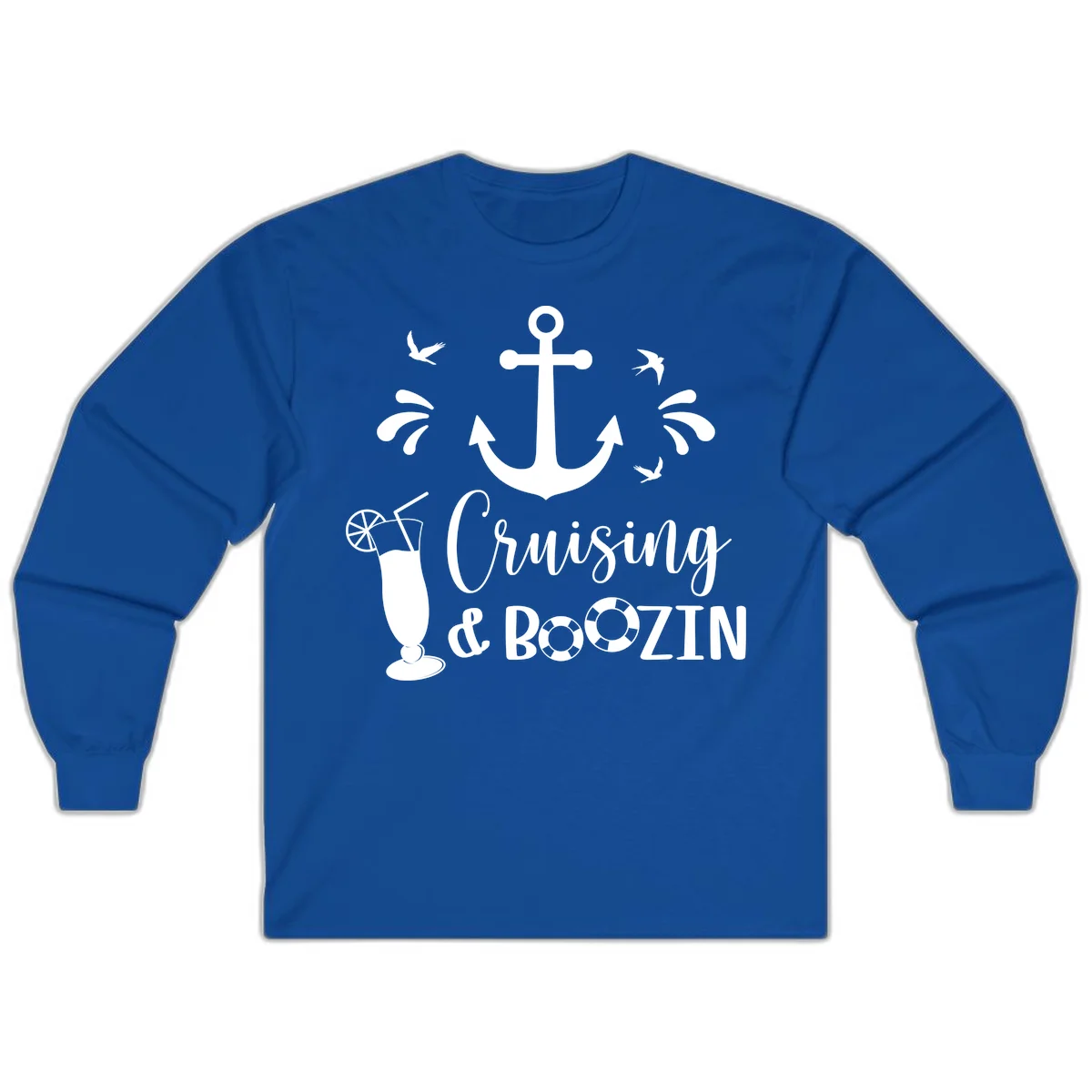 Cruising & Boozing Nautical Long Sleeve in Royal