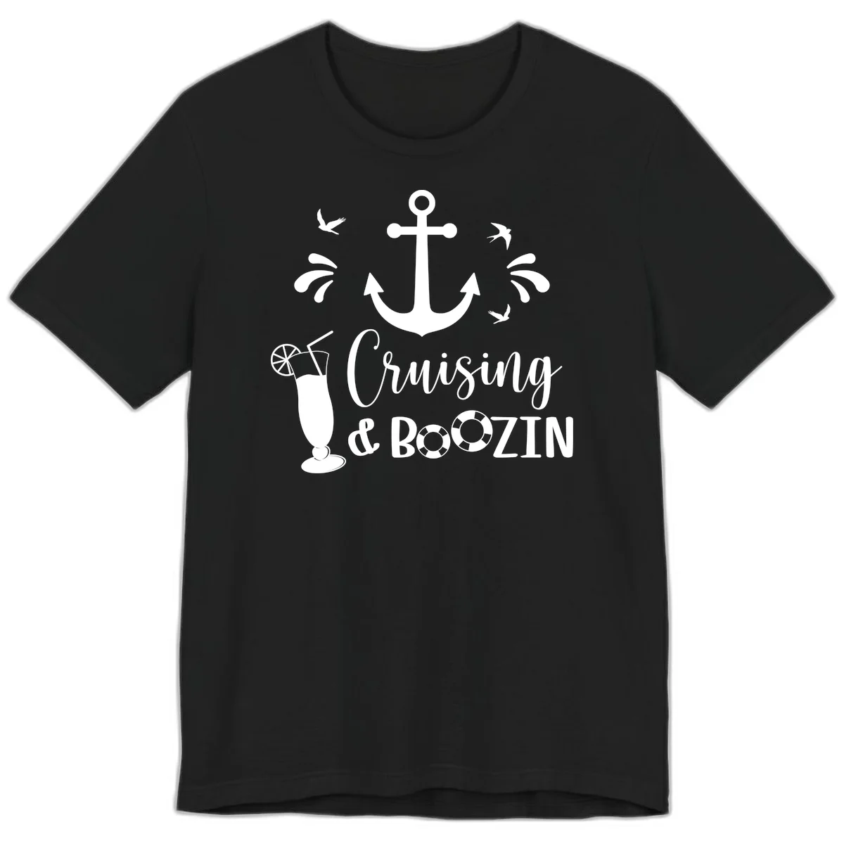 Cruising & Boozing Nautical Premium T-Shirt in Black