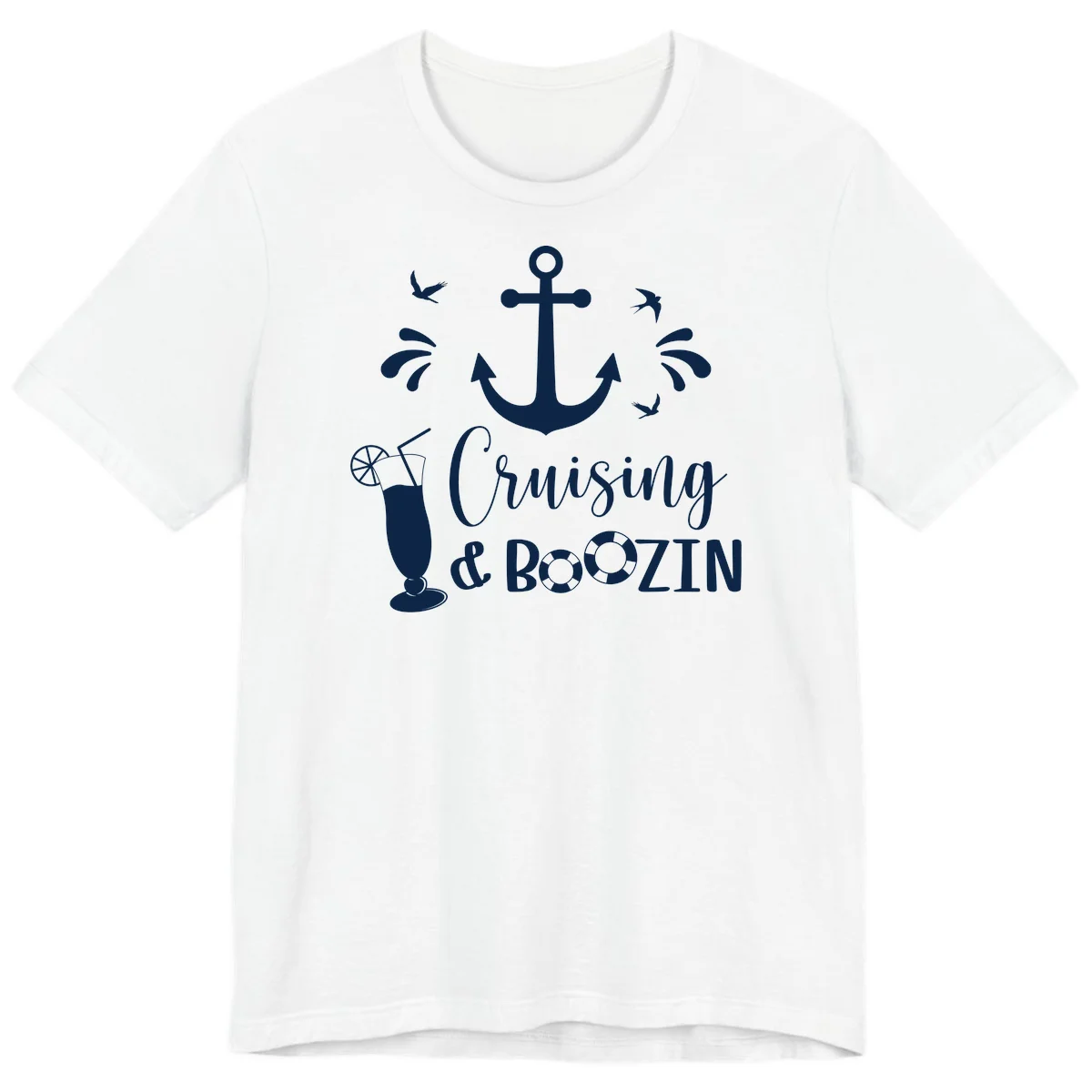 Cruising & Boozing Nautical Premium T-Shirt in White