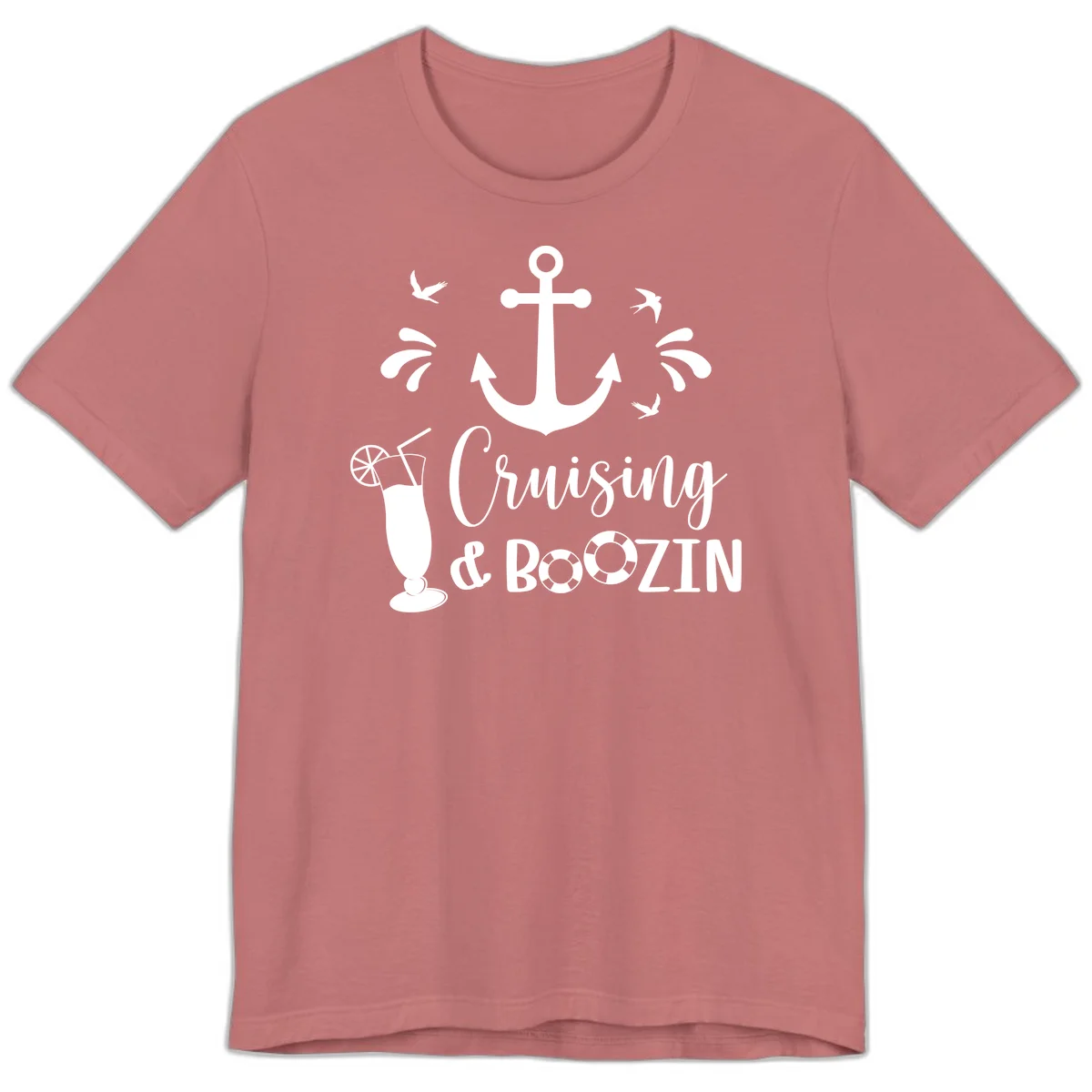 Cruising & Boozing Nautical Premium T-Shirt in Mauve