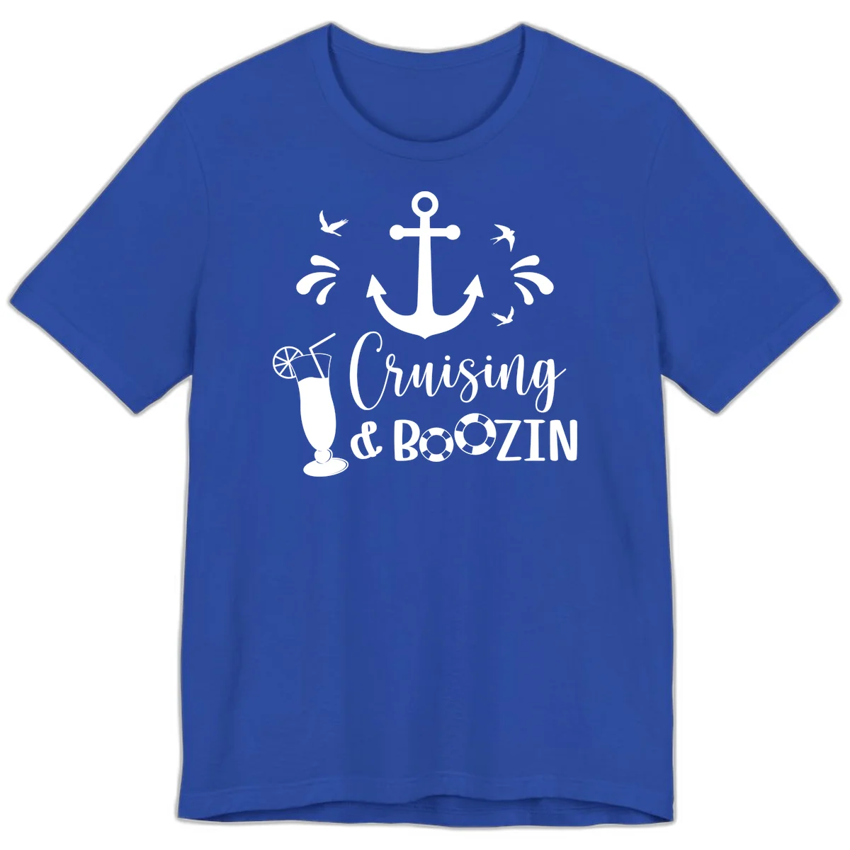 Cruising & Boozing Nautical Premium T-Shirt in True Royal