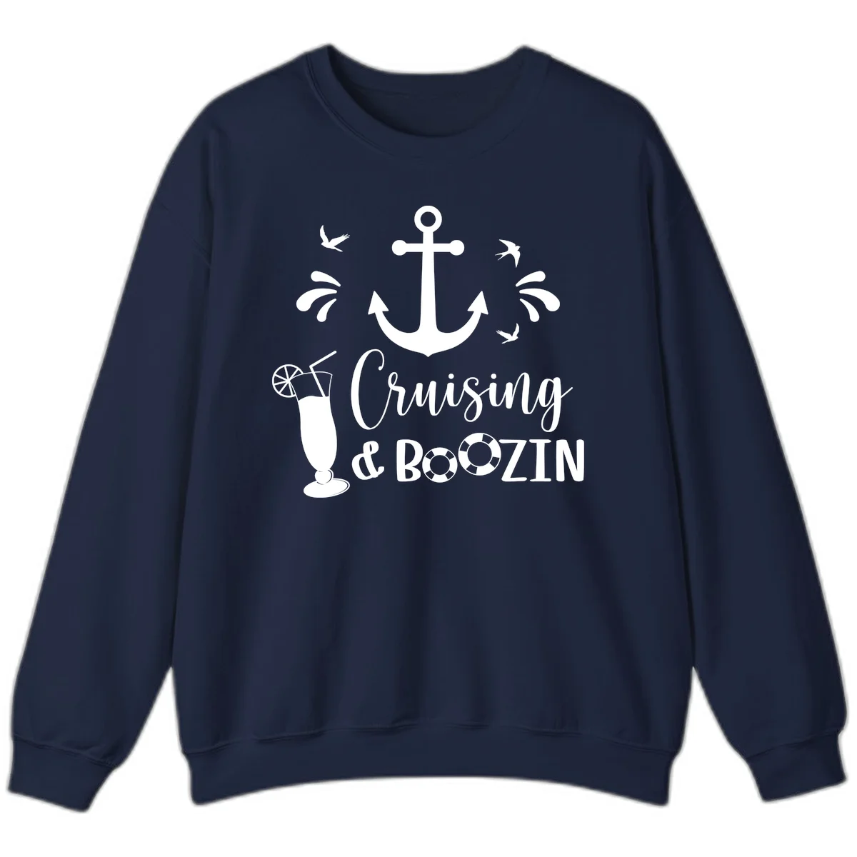 Cruising & Boozing Nautical Sweatshirt in Navy