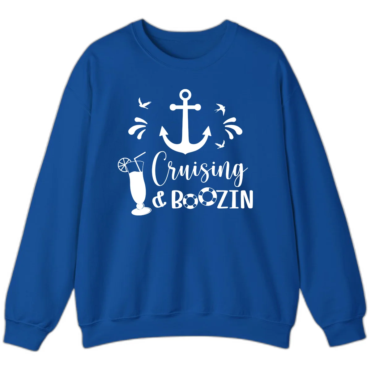 Cruising & Boozing Nautical Sweatshirt in Royal