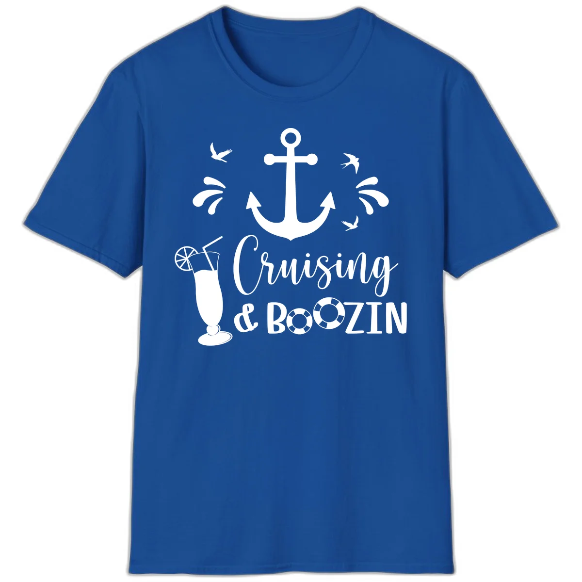 Cruising & Boozing Nautical T-Shirt in Royal