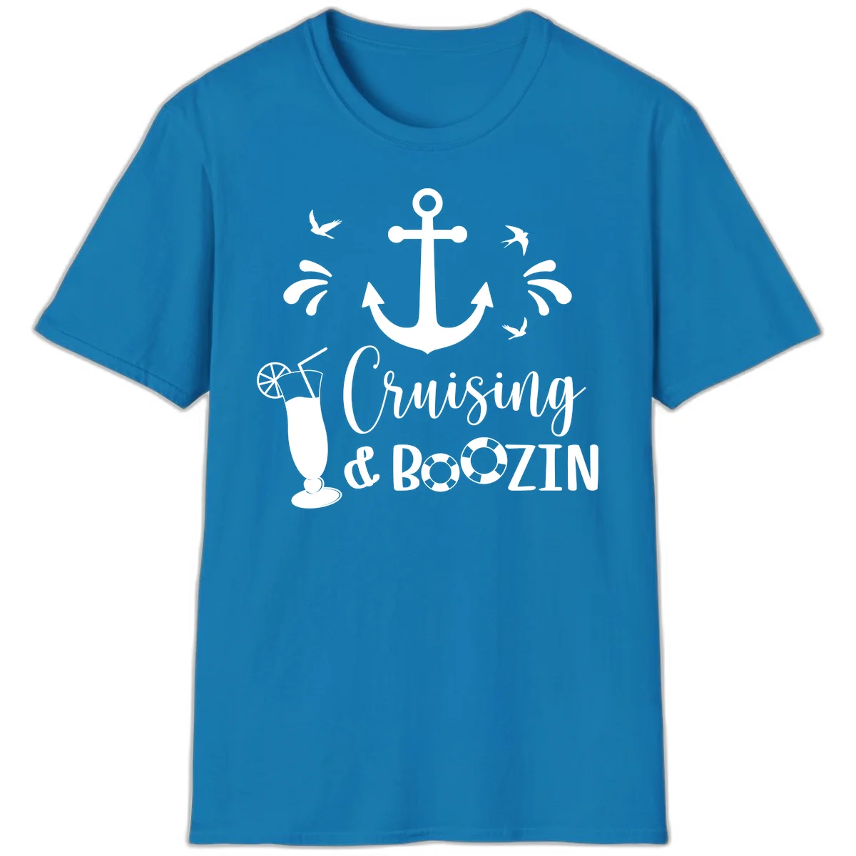 Cruising & Boozing Nautical T-Shirt in Sapphire