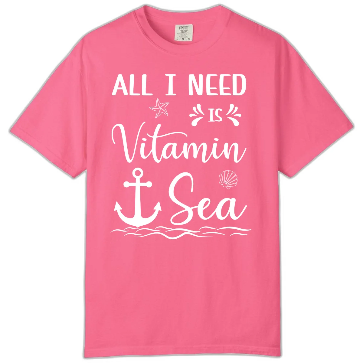 All I Need Is Vitamin Sea Comfort Colors Tee in Crunchberry