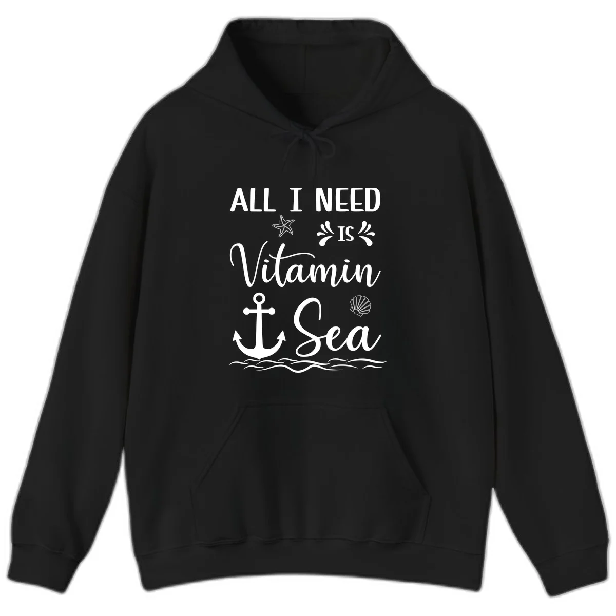 All I Need Is Vitamin Sea Cruise Hoodie in Black