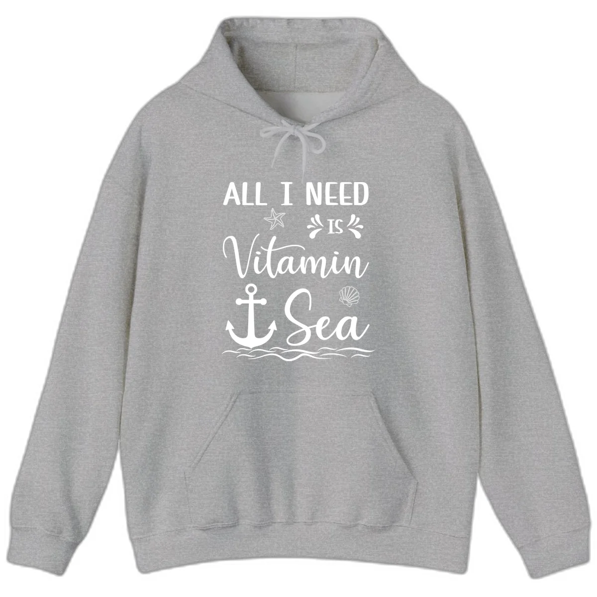 All I Need Is Vitamin Sea Cruise Hoodie in Sport Grey