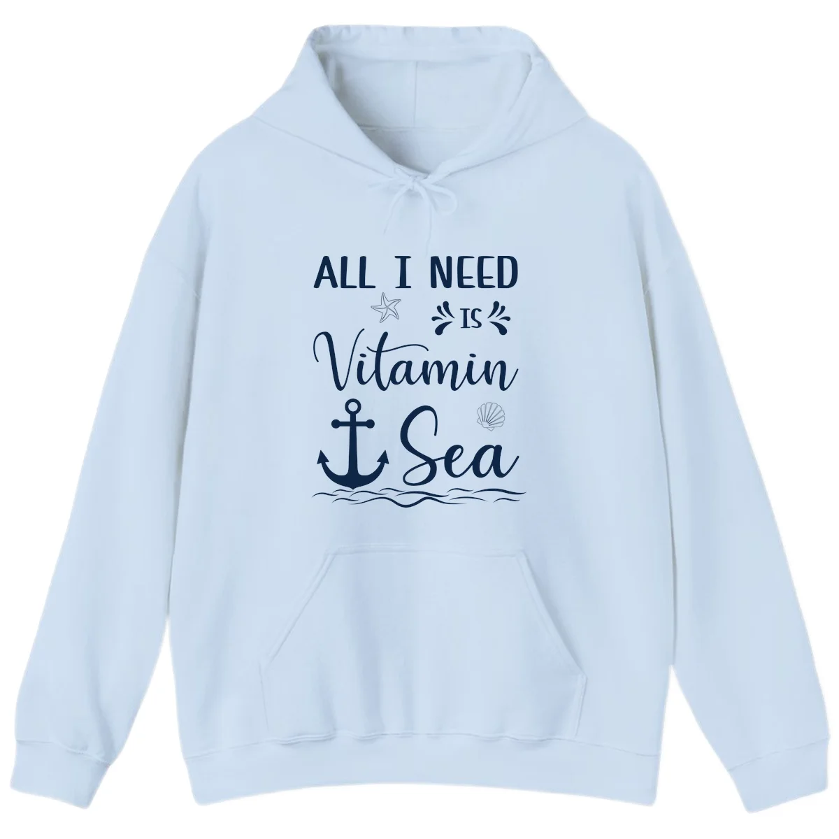 All I Need Is Vitamin Sea Cruise Hoodie in Light Blue