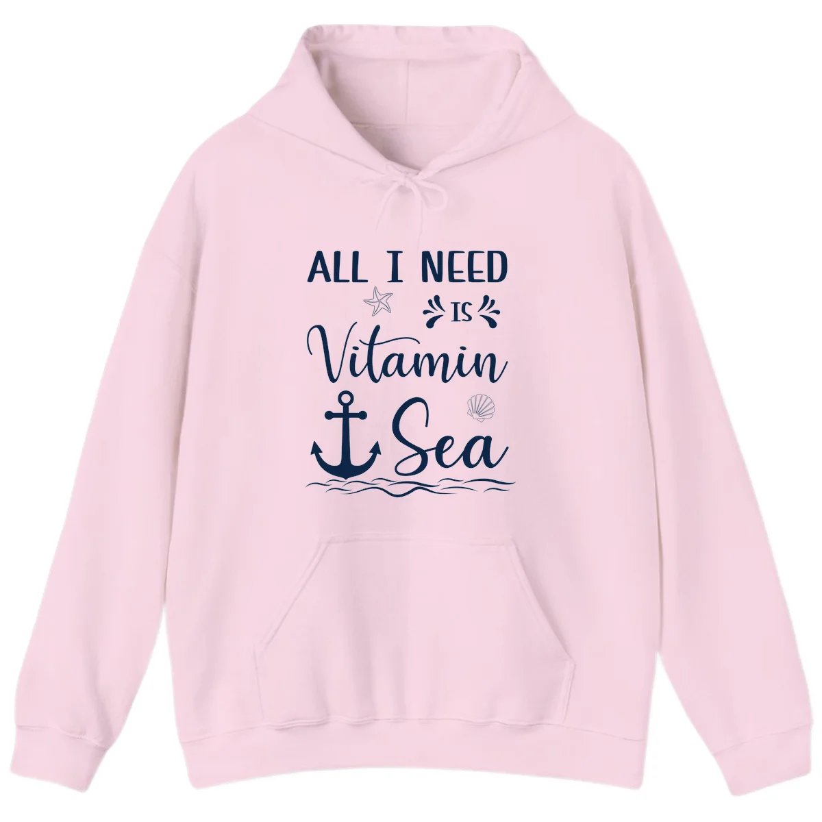 All I Need Is Vitamin Sea Cruise Hoodie in Light Pink