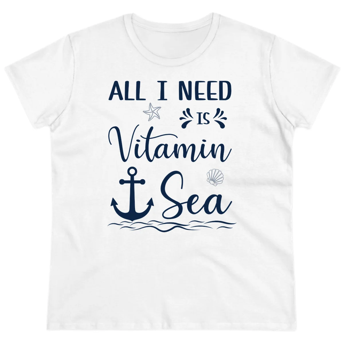 All I Need Is Vitamin Sea Ladies Cruise Tee in White