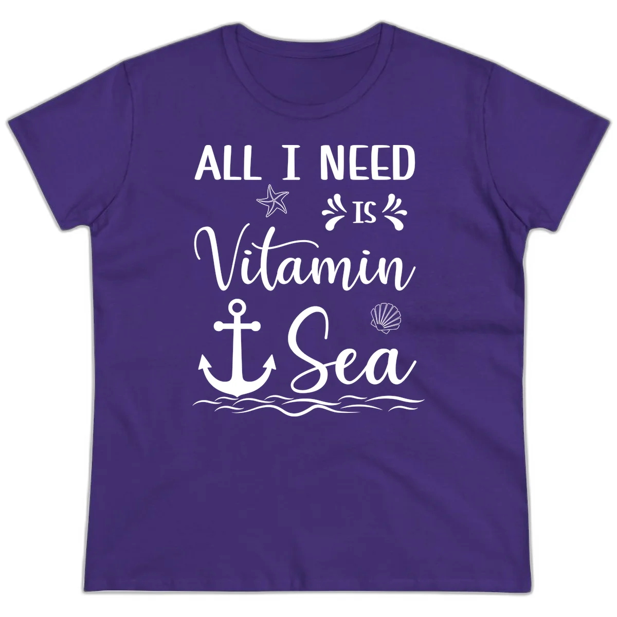 All I Need Is Vitamin Sea Ladies Cruise Tee in Purple